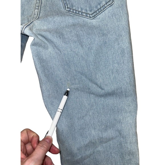 PACSUN Juniors Mom Jeans Light Blue Denim Sz 22 Mid Waist Tapered Leg Relaxed - Picture 7 of 12